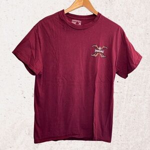 Red Short Sleeve Tee Classic Crew Neck